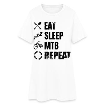 Routine de vététiste - Robe T-shirt Femme - blanc - Devant