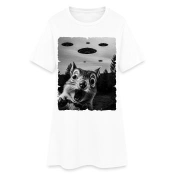 Eichhörnchen Auserirdisch Invasion Uap Weirdcore - Frauen T-Shirt-Kleid - Weiß - Vorne