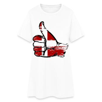 Denmark Flag All Right Symbol - Women’s T-Shirt Dress - white - Front