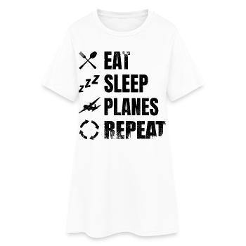 Passionnés d’avions - Robe T-shirt Femme - blanc - Devant