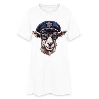 Goats Police - Women’s T-Shirt Dress - white - Front