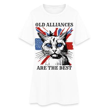 cat alliance friend - Women’s T-Shirt Dress - white - Front