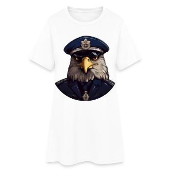Owls Policeman - Women’s T-Shirt Dress - white - Front