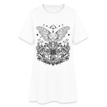 Fairycore Aestethic Totenkopf Fairy Grunge Gothik - Frauen T-Shirt-Kleid - Weiß - Vorne