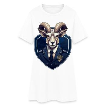 Police Capricorne - Robe T-shirt Femme - blanc - Devant