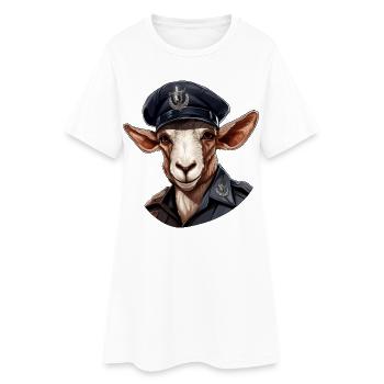 Police des chèvres - Robe T-shirt Femme - blanc - Devant