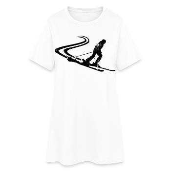 Dessin de skieur - Robe T-shirt Femme - blanc - Devant