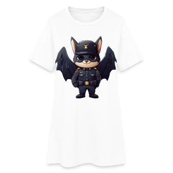 Policier chauve-souris - Robe T-shirt Femme - blanc - Devant