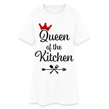 Reine de la cuisine - Robe T-shirt Femme - blanc - Devant