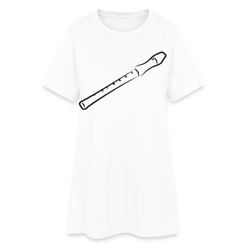 Dessin de flûte - Robe T-shirt Femme - blanc - Devant