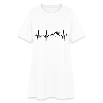 Palpitations de vétét, ECG - Robe T-shirt Femme - blanc - Devant