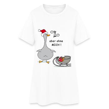 OH HO, Weihnachtsgans - Frauen T-Shirt-Kleid - Weiß - Vorne