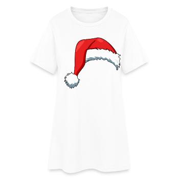 Chapeau de Père Noël - Robe T-shirt Femme - blanc - Devant