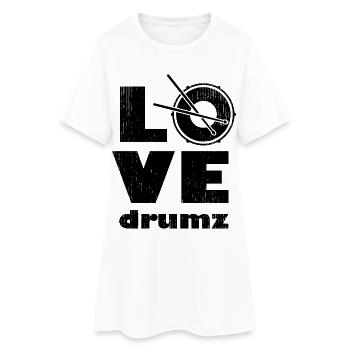 Tambour d’amour - Robe T-shirt Femme - blanc - Devant