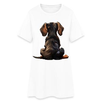 Teckel - Robe T-shirt Femme - blanc - Devant