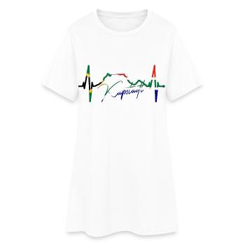 Cape Town Skyline Heartbeat Afrique du Sud Montagne de la Table - Robe T-shirt Femme - blanc - Devant