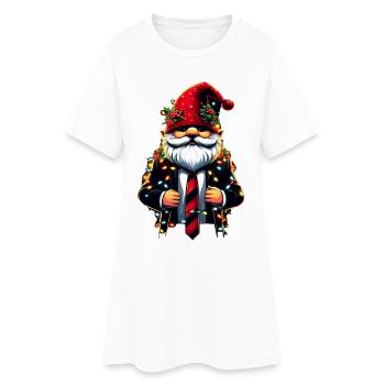Chef Gnome Gnome with Fairy Lights - Women’s T-Shirt Dress - white - Front