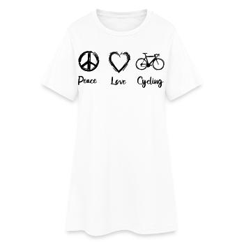 Routine cycliste - Robe T-shirt Femme - blanc - Devant