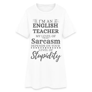 Sarcasme du professeur d’anglais - Robe T-shirt Femme - blanc - Devant
