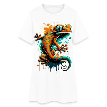 Lézard coloré - Gecko Salamandre Lézard - Robe T-shirt Femme - blanc - Devant