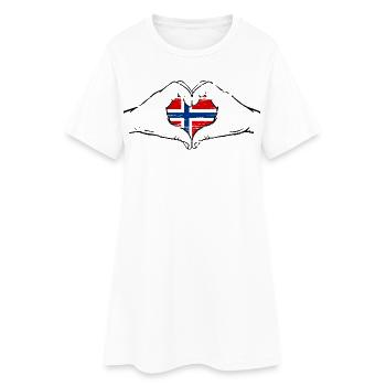 Norwegen Flagge Herzform used - Frauen T-Shirt-Kleid - Weiß - Vorne