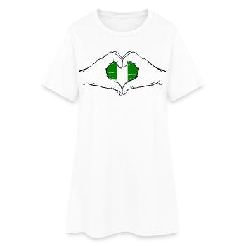 Nigeria Flagge Herzform used - Frauen T-Shirt-Kleid - Weiß - Vorne