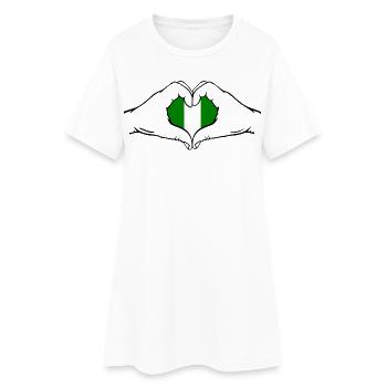Drapeau du Nigeria en forme de coeur - Robe T-shirt Femme - blanc - Devant