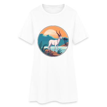 Oryx Aquarelle Dessin Animé Kawaii Clipart Animal - Robe T-shirt Femme - blanc - Devant