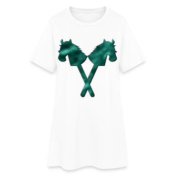 Hobby-Horsing ÉQUITATION - Robe T-shirt Femme - blanc - Devant