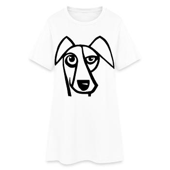 Drôle de chien noir - Robe T-shirt Femme - blanc - Devant