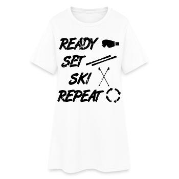 Drôle de dicton de skieur - Robe T-shirt Femme - blanc - Devant