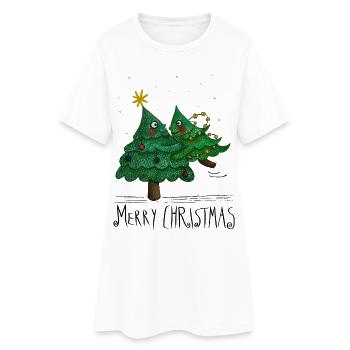 Christmas Tree Love Merry Christmas - Women’s T-Shirt Dress - white - Front