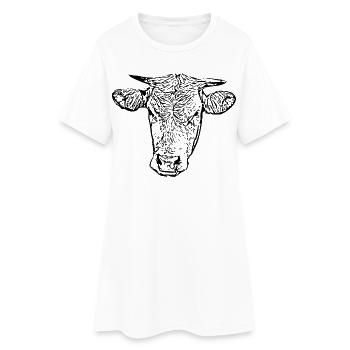 Vache - Robe T-shirt Femme - blanc - Devant