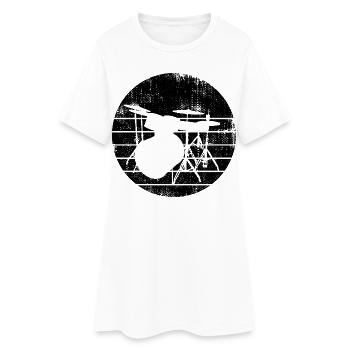 Dessin de percussion - Robe T-shirt Femme - blanc - Devant