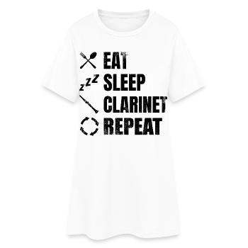 Routine quotidienne du clarinettiste - Robe T-shirt Femme - blanc - Devant