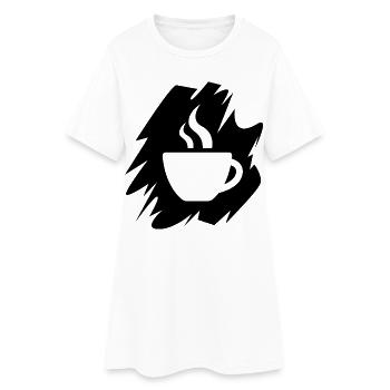 Kaffee Pinselstrich Logo Cafe Restaurant Tasse - Frauen T-Shirt-Kleid - Weiß - Vorne