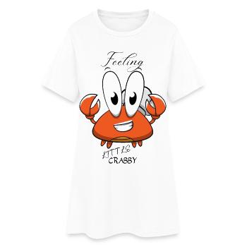 Conception ludique de crabe de dessin animé pour les vêtements pour enfants - Robe T-shirt Femme - blanc - Devant
