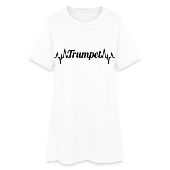 Trompette ECG Heartline - Robe T-shirt Femme - blanc - Devant