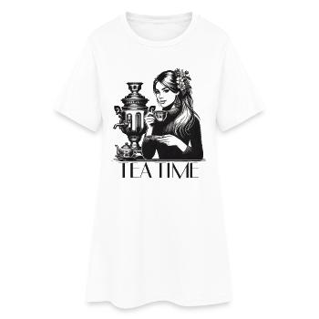 Samovar Tea Time Wife Gift - Women’s T-Shirt Dress - white - Front