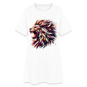 Lion Roars Geometric Gift - Women’s T-Shirt Dress - white - Front