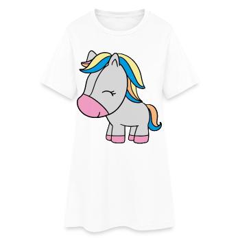 petite licorne - Robe T-shirt Femme - blanc - Devant