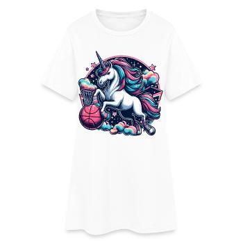 Cadeau de Licorne de basket-ball - Robe T-shirt Femme - blanc - Devant