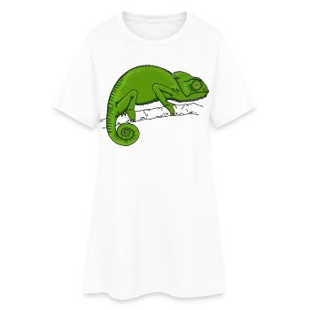 Chameleon green - Women’s T-Shirt Dress - white - Front