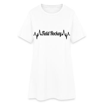 Feldhockey EKG Herzlinie - Frauen T-Shirt-Kleid - Weiß - Vorne