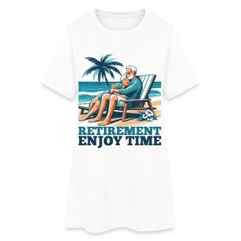 Retraite Retraite Temps Profiter Cadeau - Robe T-shirt Femme - blanc - Devant