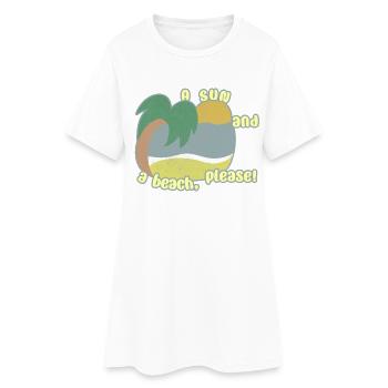 Sun and Beach - Women’s T-Shirt Dress - white - Front