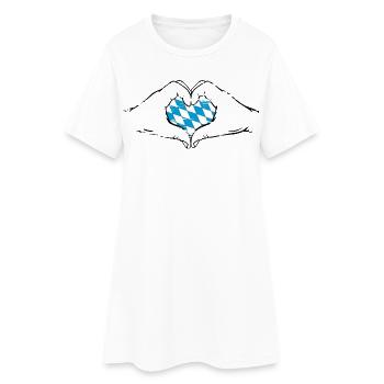 Drapeau de Bavière Aiguilles Forme de coeur Utilisé - Robe T-shirt Femme - blanc - Devant