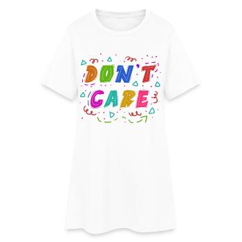 Gleichgültig Ist Mir Egal Statement - Frauen T-Shirt-Kleid - Weiß - Vorne