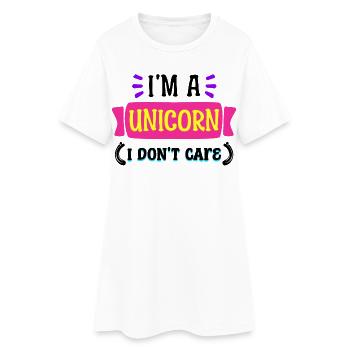Cooler Spruch Gleichgültig Ist Mir Wurscht - Frauen T-Shirt-Kleid - Weiß - Vorne