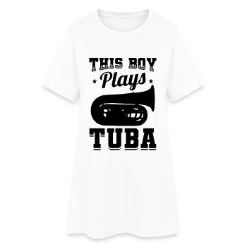 Kleiner Tubaspieler - Frauen T-Shirt-Kleid - Weiß - Vorne